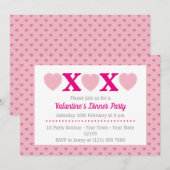 Valentine's Dinner Party Einladung (Vorne/Hinten)