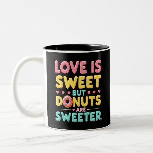 Valentine's Donut Delight Zweifarbige Tasse (Links)