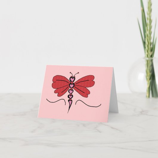 Valentines Dragonfly-Blindnotenkarte Feiertagskarte (Vorderseite)
