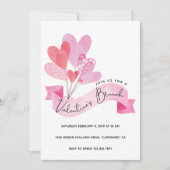 Valentines Einladung mit Herzballonen (Vorderseite)