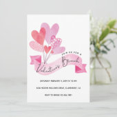 Valentines Einladung mit Herzballonen (Stehend Vorderseite)