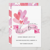 Valentines Einladung mit Herzballonen (Vorne/Hinten)