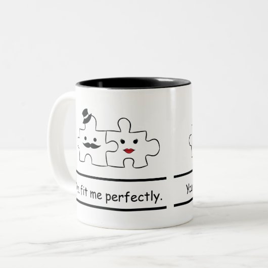 Valentines er u. sie Tasse: Sie passten mich Zweifarbige Tasse (Vorderseite Links)