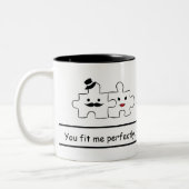 Valentines er u. sie Tasse: Sie passten mich Zweifarbige Tasse (Links)