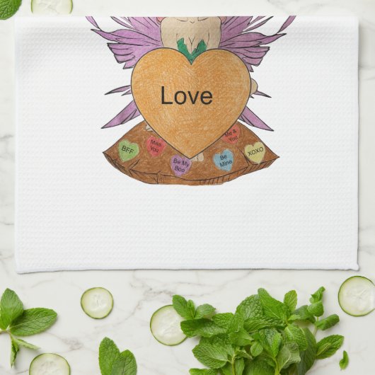 Valentines Faerie Geschirrtuch (Gefaltet)