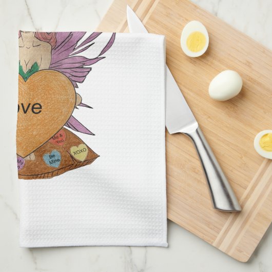 Valentines Faerie Geschirrtuch (Viertel Falte)