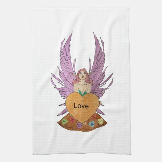Valentines Faerie Geschirrtuch (Vertikal)