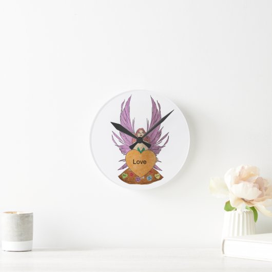 Valentines Faerie Runde Wanduhr (Zuhause)