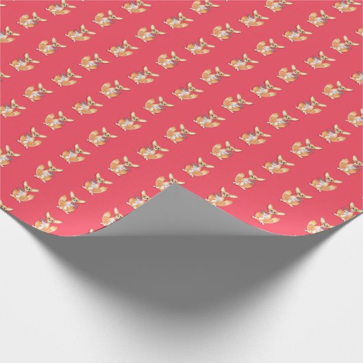 Valentine's Fennec Fox Geschenkpapier (Ecke)
