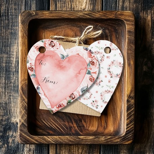 Valentines florales Herz geformt Geschenk Geschenkanhänger