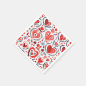 Valentines Folk Cocktail Napkin Serviette (Ecke)