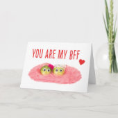 Valentine's for Best Friend, Cute Funny Vegetables Karte (Vorderseite)