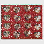Valentines Foto Hearts Collage | PERSONALISIERT Geschenkpapier (Flach)