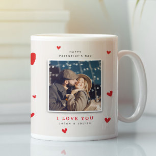 Valentines Foto niedlich Red Hearts Kaffeetasse