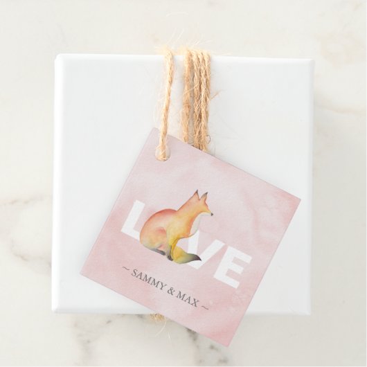 Valentines Fox Gastgeschenks Tags Geschenkanhänger (Beispiel)