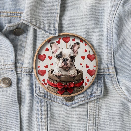 Valentines French Bulldog Button (Beispiel)
