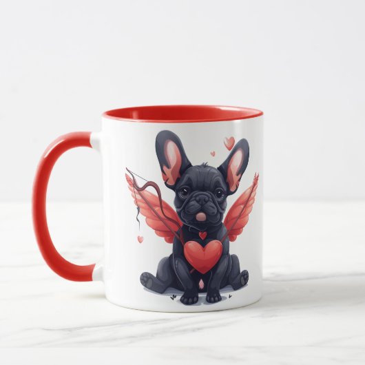 Valentines French Bulldog Cupid Tasse (Links)