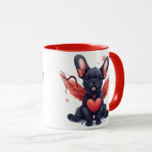 Valentines French Bulldog Cupid Tasse (VorderseiteRechts)