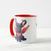 Valentines French Bulldog Cupid Tasse (Vorderseite Links)