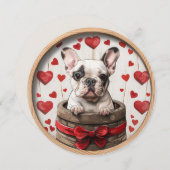 Valentines French Bulldog Feiertagskarte (Vorne/Hinten)
