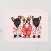 Valentines French Bulldog Feiertagskarte (Vorne/Hinten)