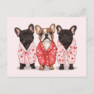 Valentines French Bulldog Feiertagspostkarte