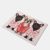 Valentines French Bulldog Fußmatte (Schrägansicht)