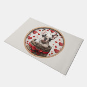 Valentines French Bulldog Fußmatte (Schrägansicht)