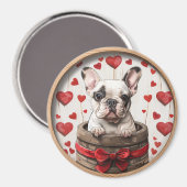 Valentines French Bulldog Magnet (Vorderseite/Rückseite)