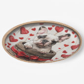 Valentines French Bulldog Pappteller (Schrägansicht)