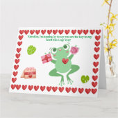 Valentine's Frog Heart Blume geben Feb Design Karte (Gelbe Blume)