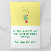 Valentine's Frog Heart Blume geben Feb Design Karte (Innenseite)
