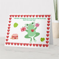 Valentine's Frog Heart Blume geben Feb Design