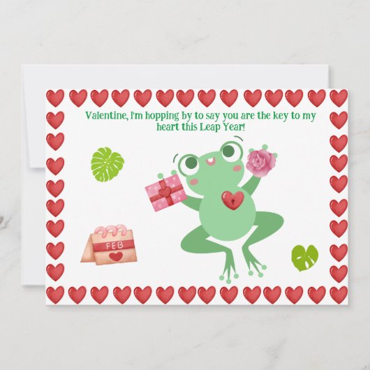 Valentine's Frog Heart Blume Geschenkkarte (Vorderseite)