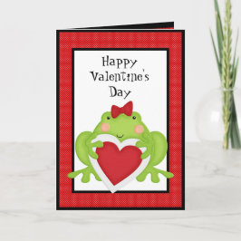 Valentines Frog Holiday Grußkarte Feiertagskarte