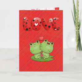 Valentines Frogs auf Lily Pad Personalisiert Va Dankeskarte