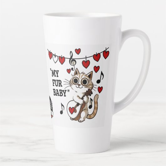 Valentine's Fur Baby Latte Mug Milchtasse (Rechts)