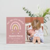 Valentines Geburtsankündigung Karte Regenbogenherz (Stehend Vorderseite)