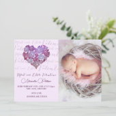 Valentines Geburtsankündigungskarte Romantisch Ankündigung (Stehend Vorderseite)