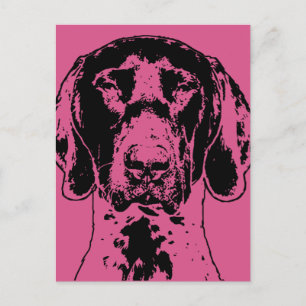 Valentines German Shorthair Pointer Dog Silhouette Feiertagspostkarte