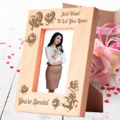 Valentines Geschenk besondere Nachricht Holz Bild Geätzte Rahmen