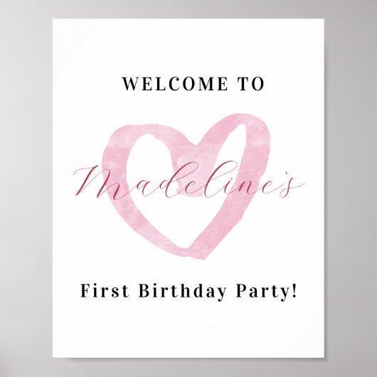 Valentines Geschenk Geburtstag Begrüßungszeichen Poster (Vorne)