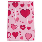 Valentines Gift Bag Hearts 01 Mittlere Geschenktüte (Rückseite)