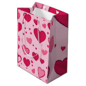 Valentines Gift Bag Hearts 01 Mittlere Geschenktüte (Rückseite Schrägansicht)