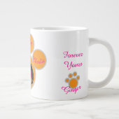 Valentine's Ginger Cat Pawprint Photo Jumbo-Tasse (Rechts)