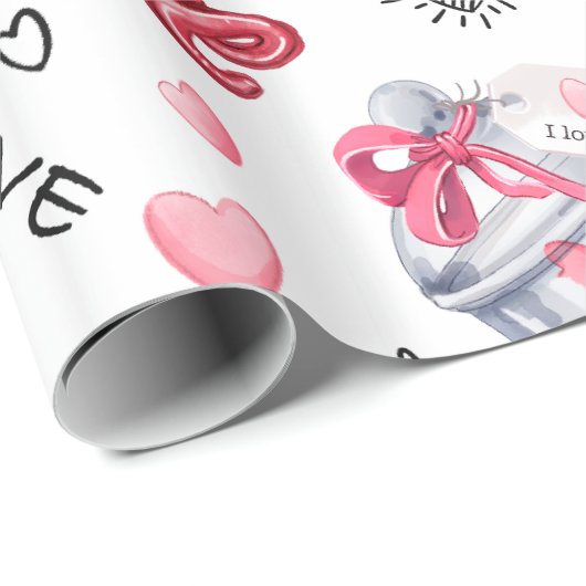 Valentines Gnome Geschenkpapier (Rolleneckpunkt)