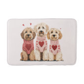 Valentines Goldendoodle Hunde Badematte (Vorderseite)