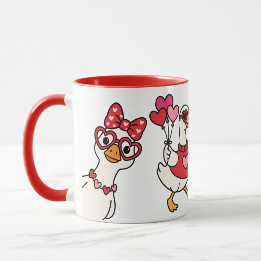 Valentines Goose  Tasse (Links)