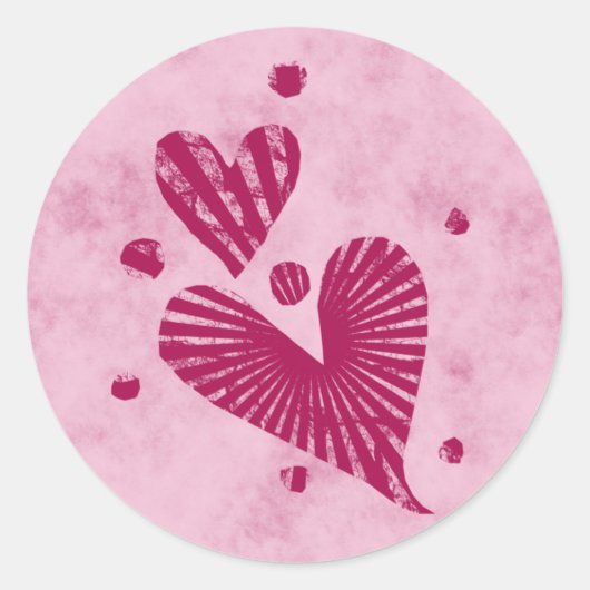 Valentine's Grunge Hearts Stickers (Vorderseite)