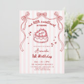 Valentines Hand Drawn Birthday Einladung (Stehend Vorderseite)